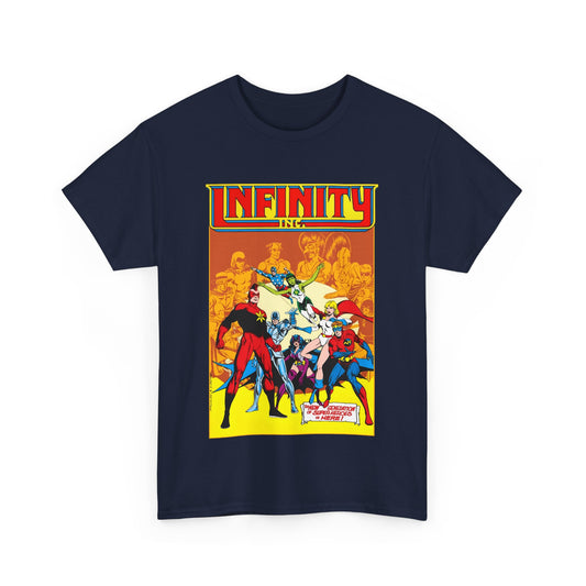 Infinity, Inc T-Shirt - Jerry Ordway Art - Silver Scarab, Huntress, Power Girl, Star-Spangled Kid, Fury, Jade - DC Comics - 1980s JSA Spin-Off Series