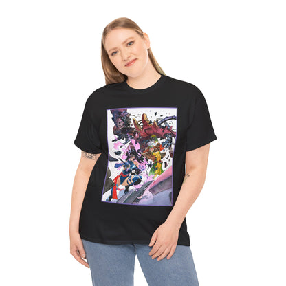 Rogue & Psylocke T-Shirt - Ripping Apart a Sentinel - X-Men Mutants - Marvel Comics