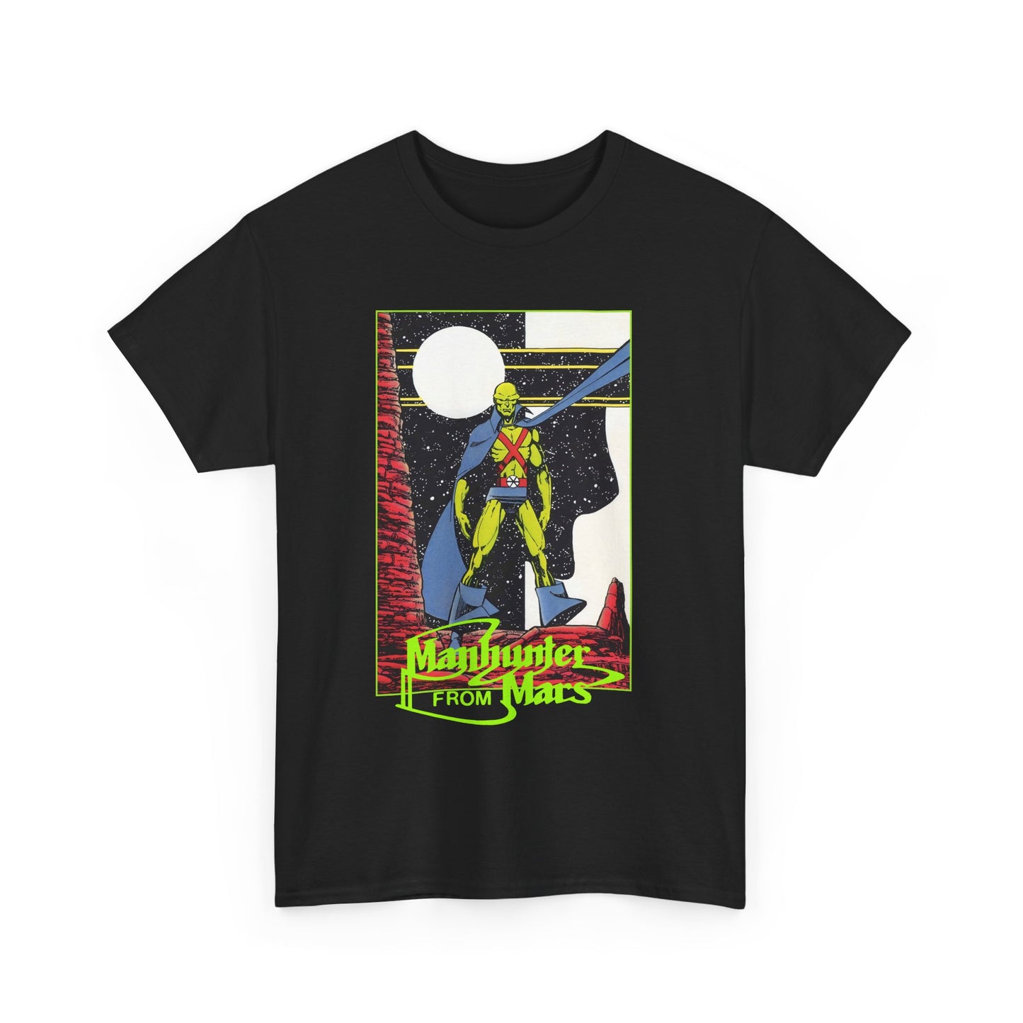 Martian Manhunter T-Shirt - George Perez Art - 1980s Justice League of America (JLA) Postcard Art - DC Comics