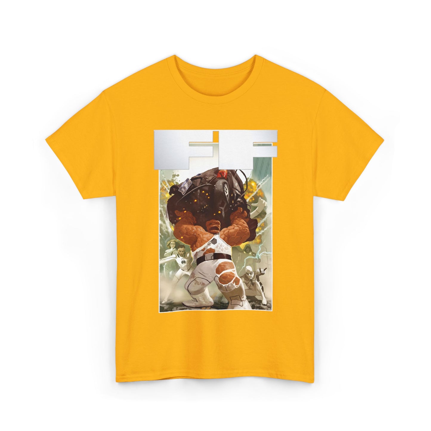 FF T-Shirt - Daniel Acuna Art - Fantastic Four - Mr. Fantastic, Invisible Woman, Thing, Spider-Man - Marvel Comics