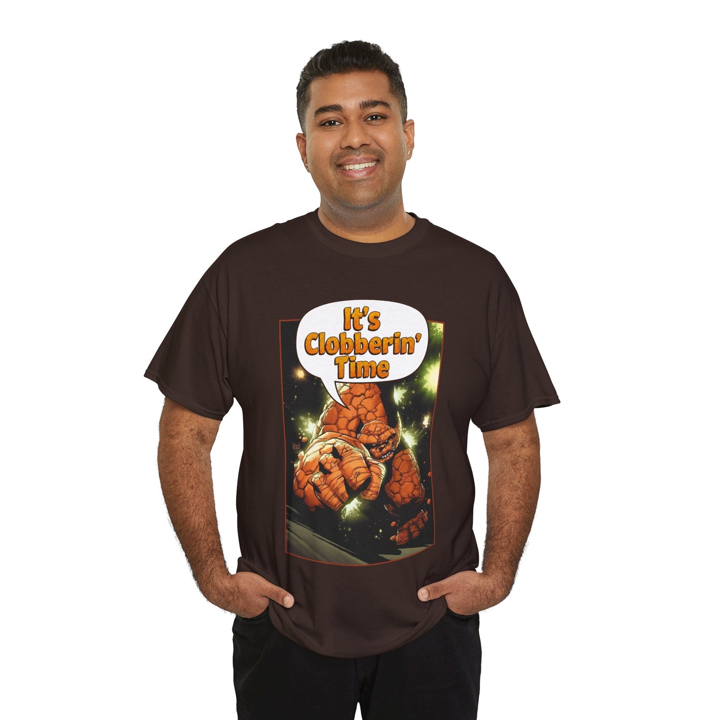 The Thing Shirt - Adam Kubert Art - It's Clobberin' Time - Fantastic Four Member - Marvel Comics