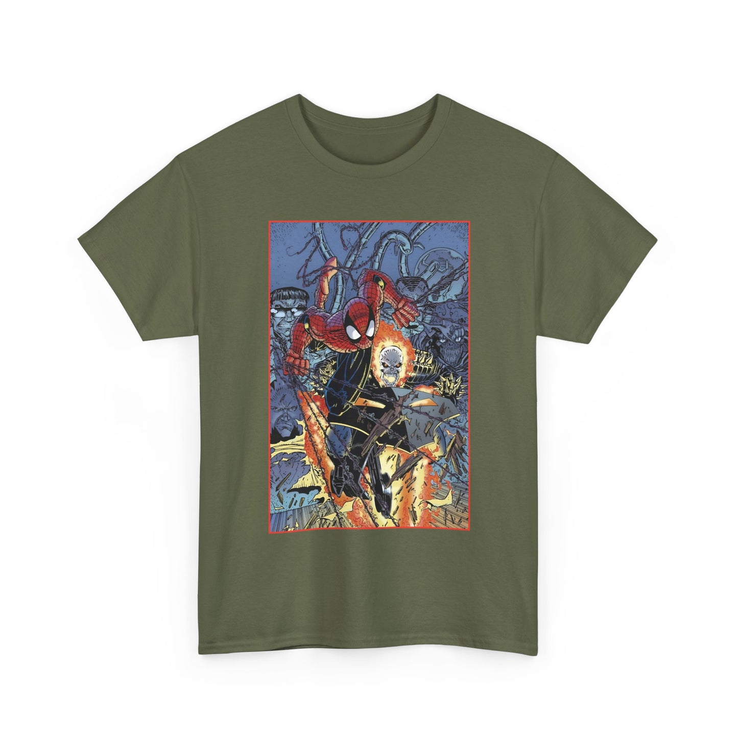 Amazing Spider-Man & Ghost Rider T-Shirt - Erik Larsen Art - Sinister Six - Marvel Comics