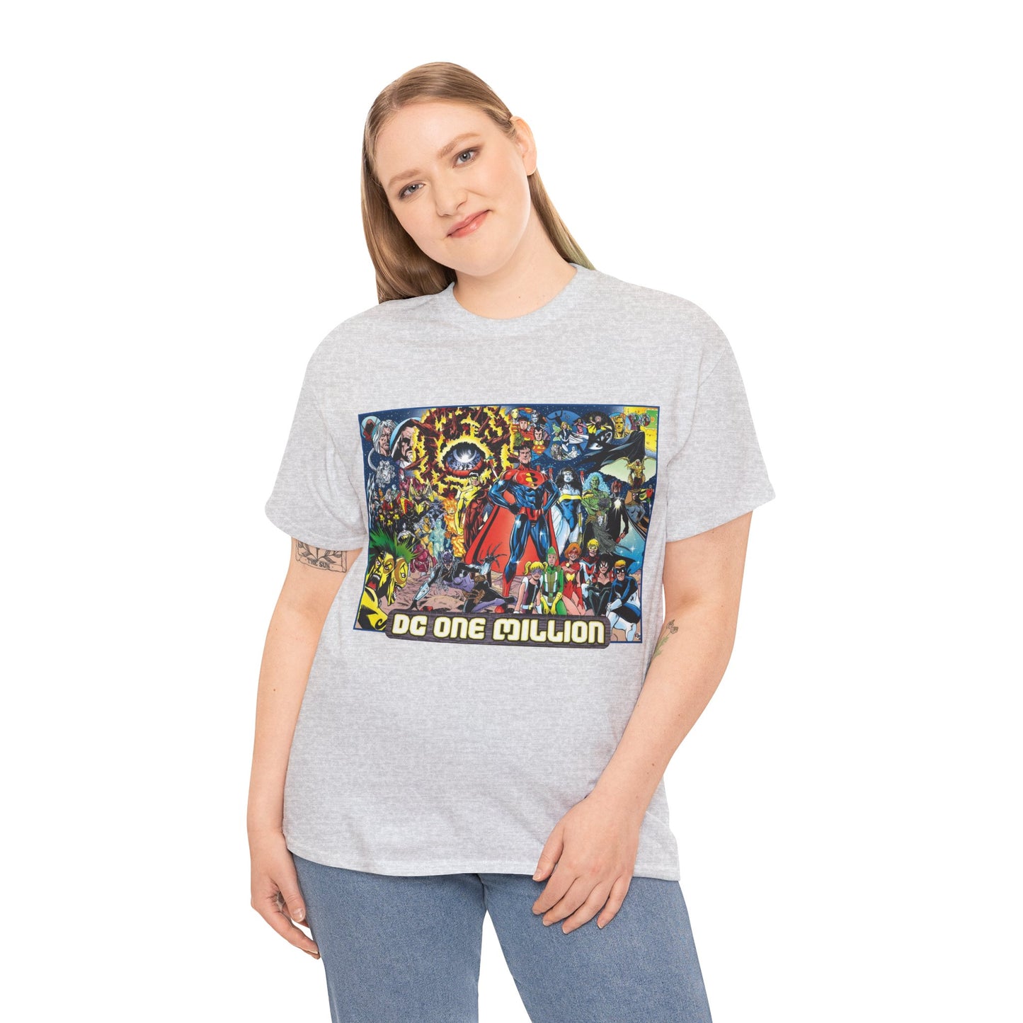 DC One Million T-Shirt - Phil Jimenez Art - Future Versions of Superman, Batman, Wonder Woman, Green Lantern, Flash - DC Comics