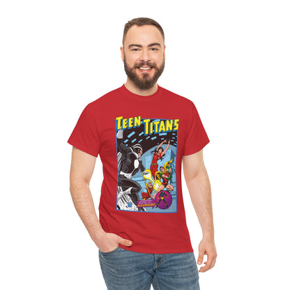 Teen Titans T-Shirt - Bronze Age DC Comics - Dr Light, Wonder Girl, Robin, Mal, Guardian, Speedy - Ernie Chan Cover Art from Issue #44