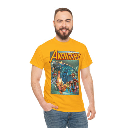 Avengers Vs Guardians of the Galaxy T-Shirt - George Perez Art - Tomorrow's Avengers - Thor, Captain America, Iron Man, Scarlet Witch, Vision, Wonder Man - Marvel Comics