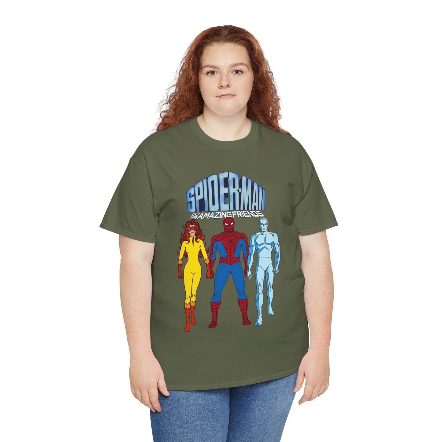 Spider-Man & His Amazing Friends T-Shirt - Spidey, Firestar, Iceman - Popular 1980s Marvel TV Cartoon - Marvel Comics