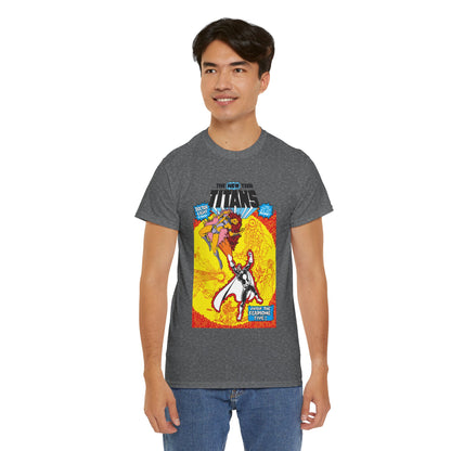 New Teen Titans T-Shirt - George Perez Art - #3 Cover Art - Dr. Light & the Fearsome Five Vs Starfire & the Teen Titans - DC Comics