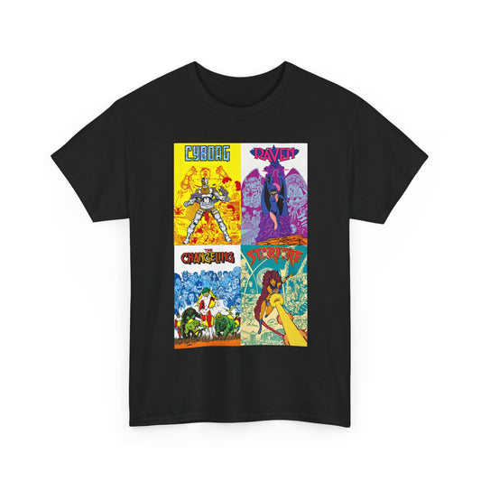 Tales of the New Teen Titans T-Shirt - George Perez Art - Cyborg, Raven, Changeling, Starfire - 1980s Mini-Series Showcasing Their Origins - DC Comics