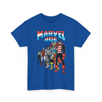 Marvel Age T-Shirt - Captain America, Thor, Incredible Hulk, Iron Man, Spider-Man - New Looks for the 80s
