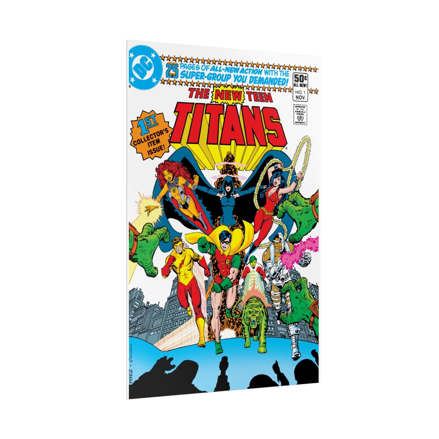 New Teen Titans Rolled Poster - George Perez Art - DC Comics - #1 Cover - Multiple Sizes Up to 24"x36"