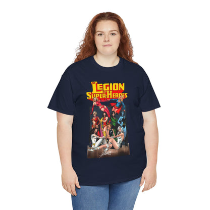 Legion of Super-Heroes T-Shirt - George Perez Art - Saturn Girl, Supergirl, Dream Girl, Shadow Lass, Phantom Girl - The Super Woman of LOSH - DC Comics