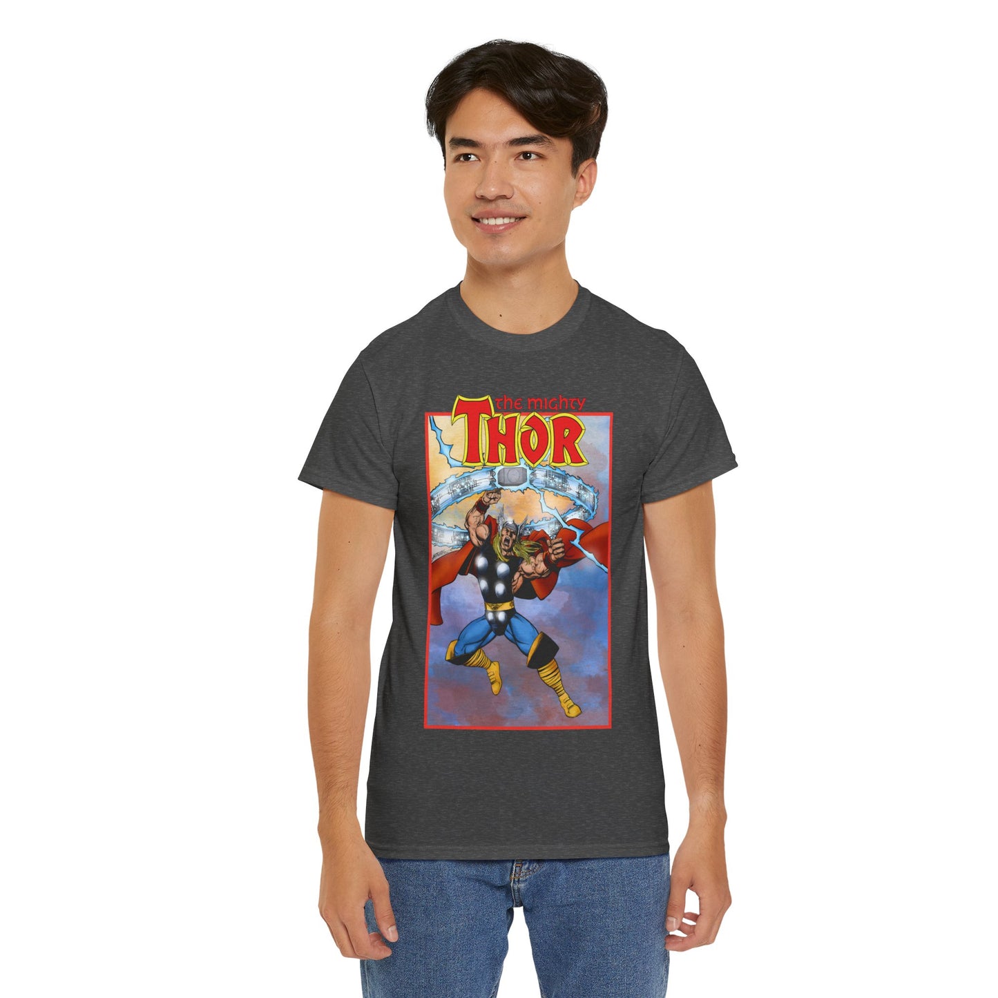 The Mighty Thor T-Shirt - George Perez Art - Mjolnir - Avengers Member - God of Thunder - Asgard Warrior - Marvel Comics
