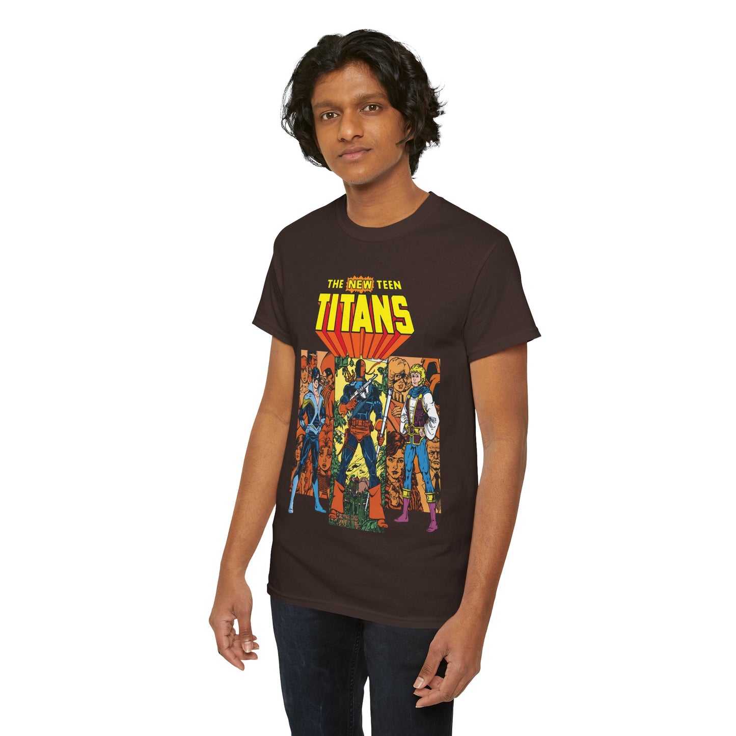 New Teen Titans T-Shirt - George Perez Art - Judas Contract - Nightwing, Jericho, Deathstroke, Changeling. Starfire - DC Comics