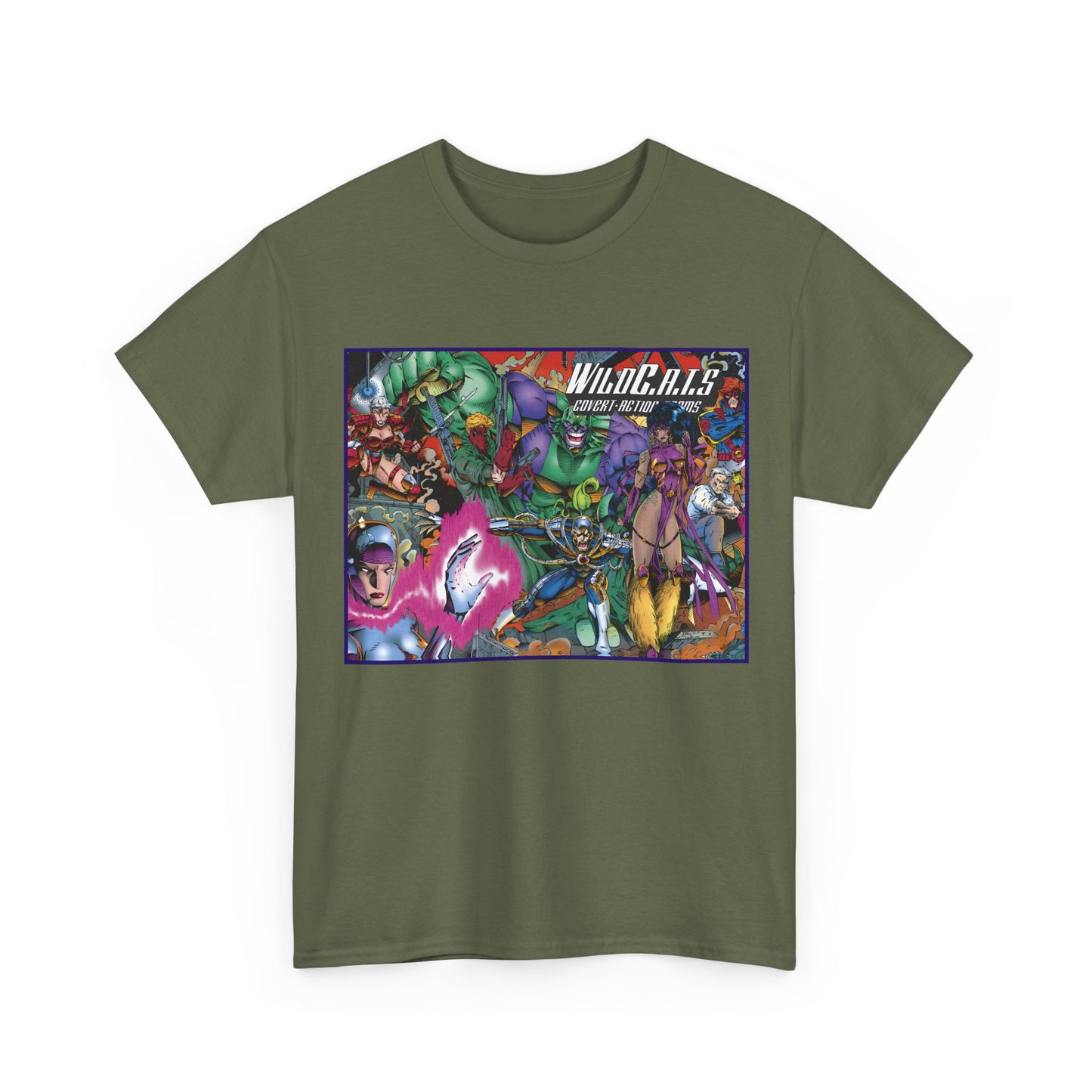 Wildcats T-Shirt - Jim Lee Art - #0 Cover - Spartan, Grifter, Zealot, Voodoo, Maul, Warblade, Emp - Image Comics/Wildstorm/DC Comics - WildC.A.T.S.