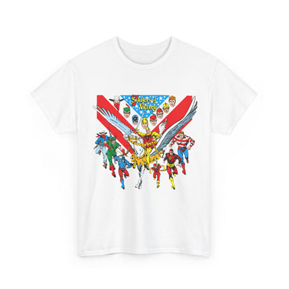 7 Soldiers of Victory T-Shirt - Speedy, Vigilante, Green Arrow, Stripesy, Crimson Avenger, Star-Spangled Kid - Golden Age Heroes of the DC Universe