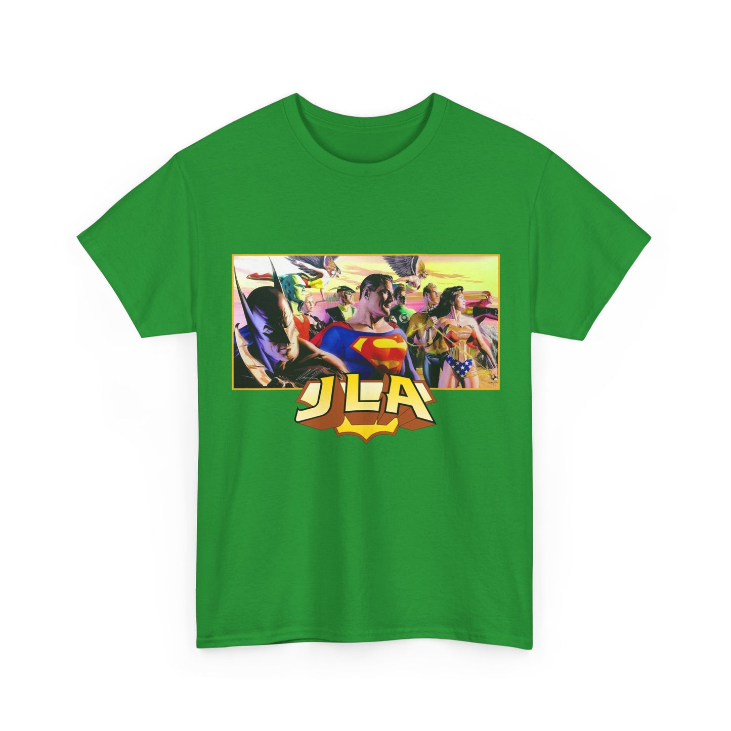 JLA T-Shirt - Alex Ross Art - Superman, Batman, Wonder Woman, Hawkman, Green Lantern, Black Canary, Flash, Martian Manhunter, Green Arrow - Justice League - DC Comics
