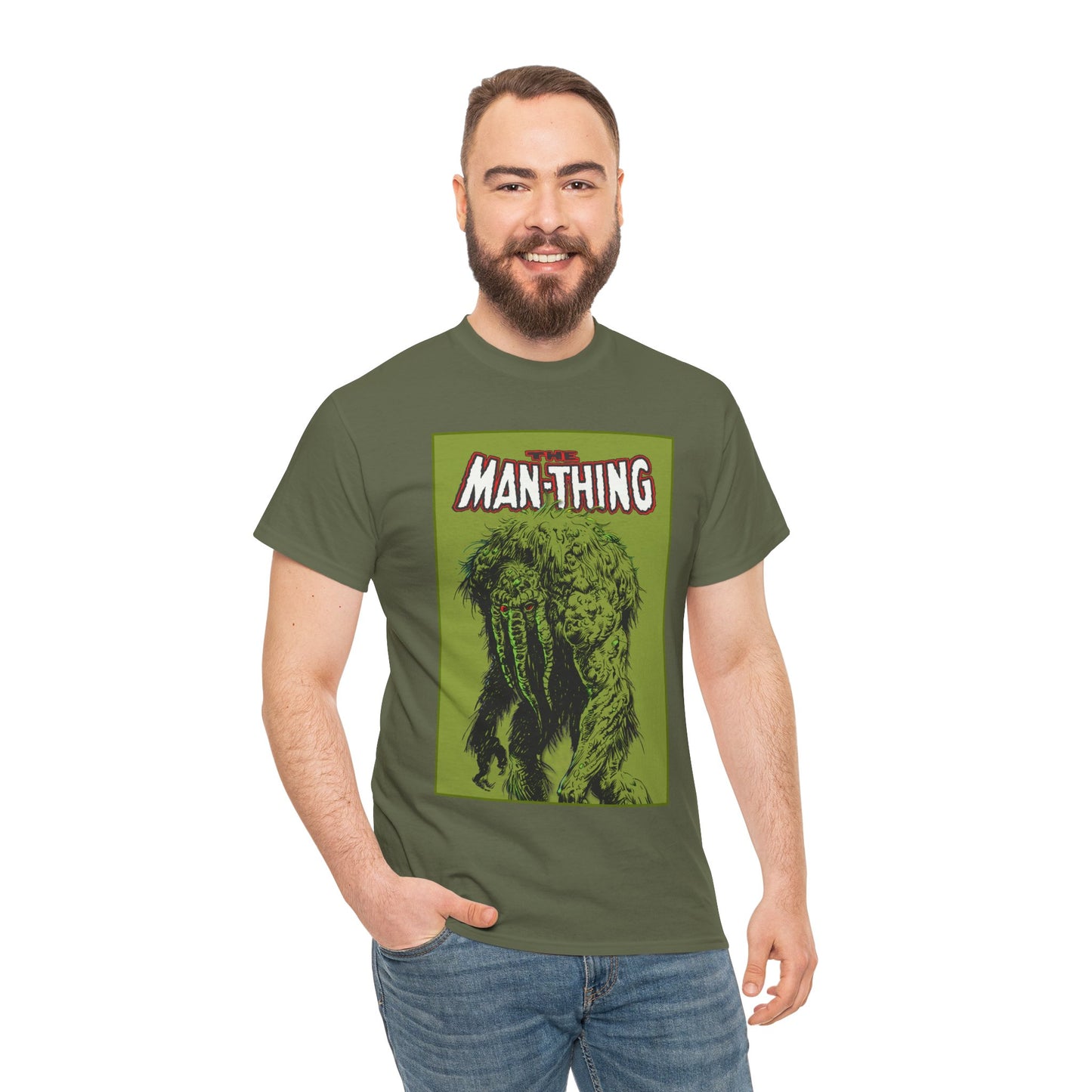 Man-Thing T-Shirt - Marvel Comics - Whatever Knows Fear Burns At The Touch - Swamp Monster