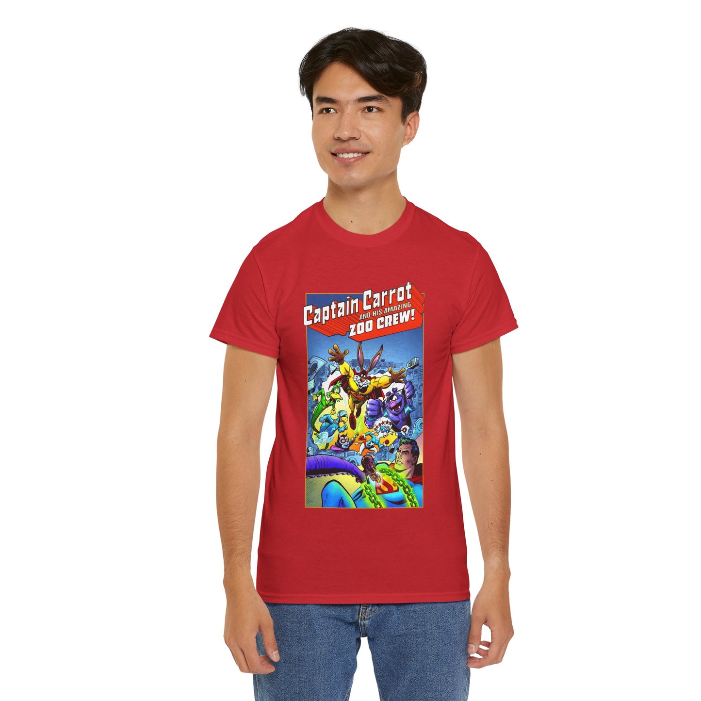 Captain Carrot & Zoo Crew T-Shirt - DC Comics Bronze Age Funny Animals, Superman Guest Star - 1980s