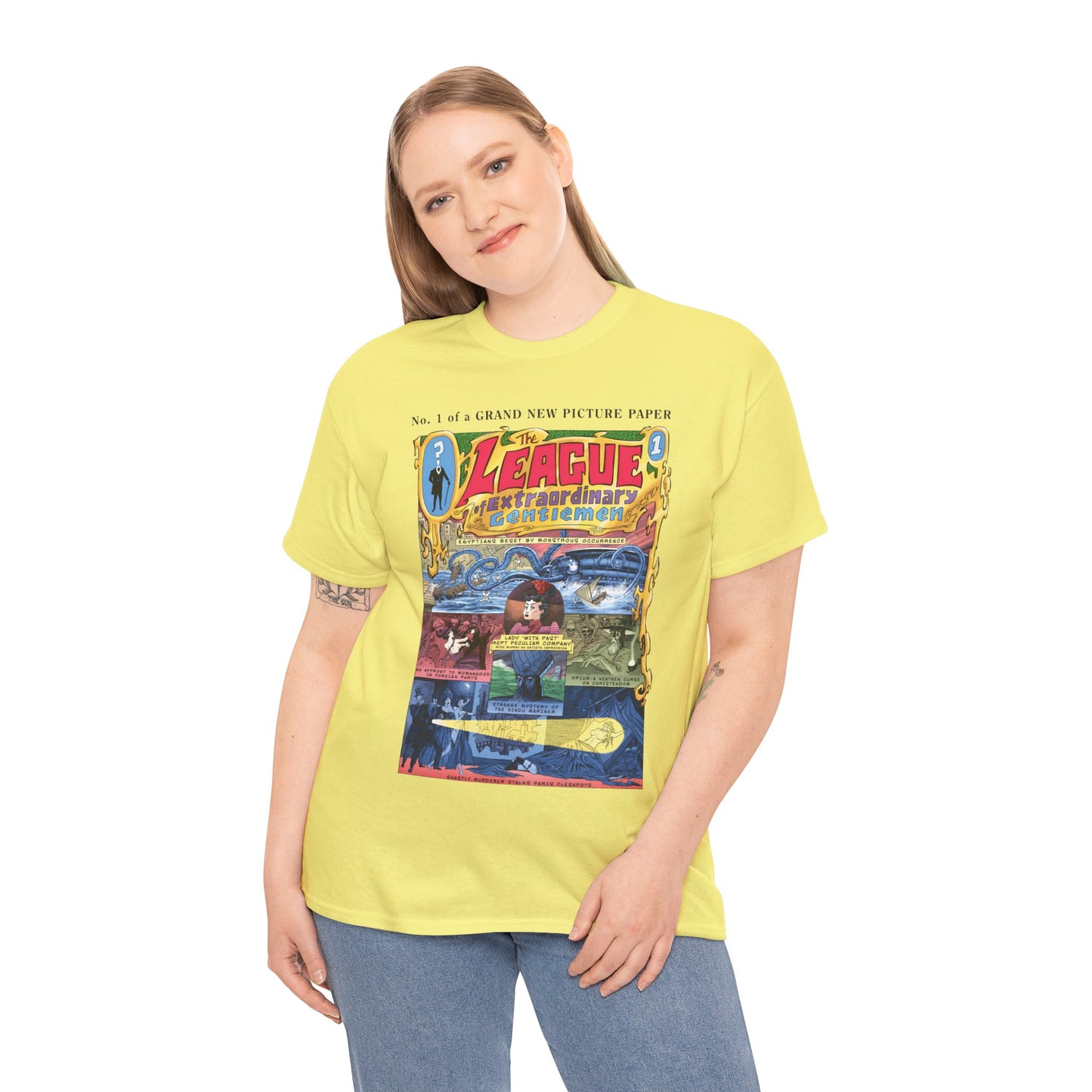 League of Extraordinary Gentlemen T-Shirt - Kevin O'Neill Art - Mina Murray, Captain Nemo, Allan Quatermain, Dr. Jekyll, & The Invisible Man - Alan Moore Story - DC Comics