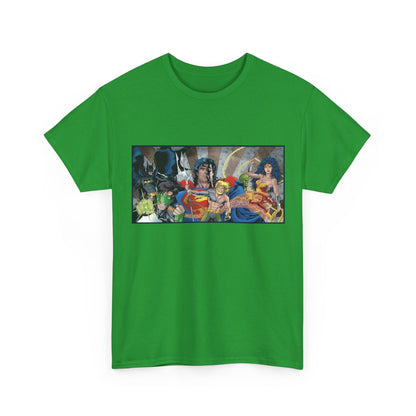Justice League T-Shirt - Kevin Maguire Art - Superman, Wonder Woman, Flash, Aquaman, Green Lantern - DC Comics