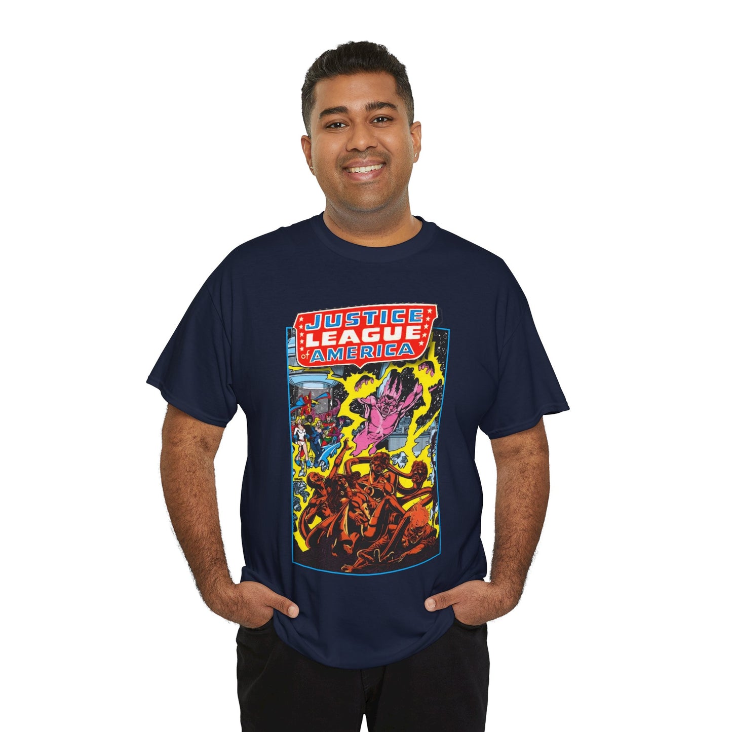 Justice League of America T-Shirt - George Perez Art - JSA Team-Up Cover - DC Comics