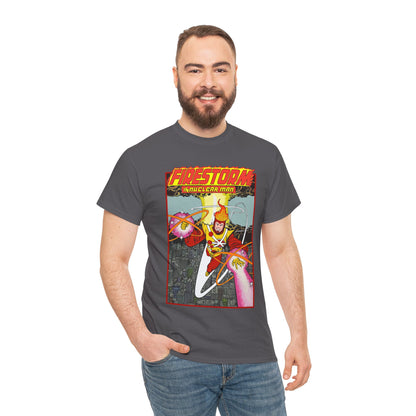 Firestorm the Nuclear Man T-Shirt - George Perez JLA Postcard Art 1980s - DC Comics - Justice League of America Member