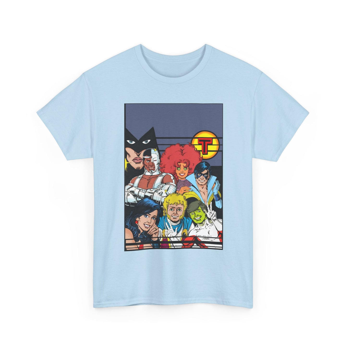 New Teen Titans T-Shirt - George Perez Painted Art - Nightwing, Wonder Girl, Raven, Jericho, Cyborg, Starfire, Changeling - DC Comics