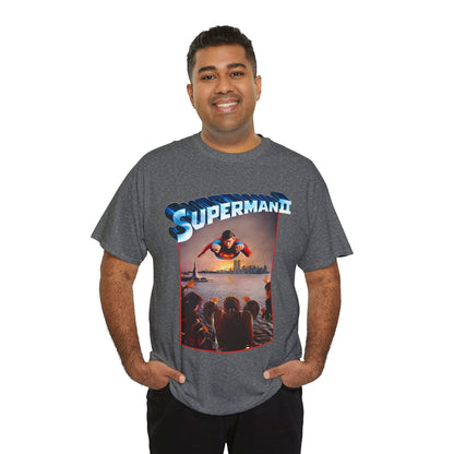 Superman II T-Shirt - Christopher Reeve, Terence Stamp, Sarah Douglas - Vs General Zod, Ursa, Non - Phantom Zone Villains - 1980 Movie Poster - DC Comics