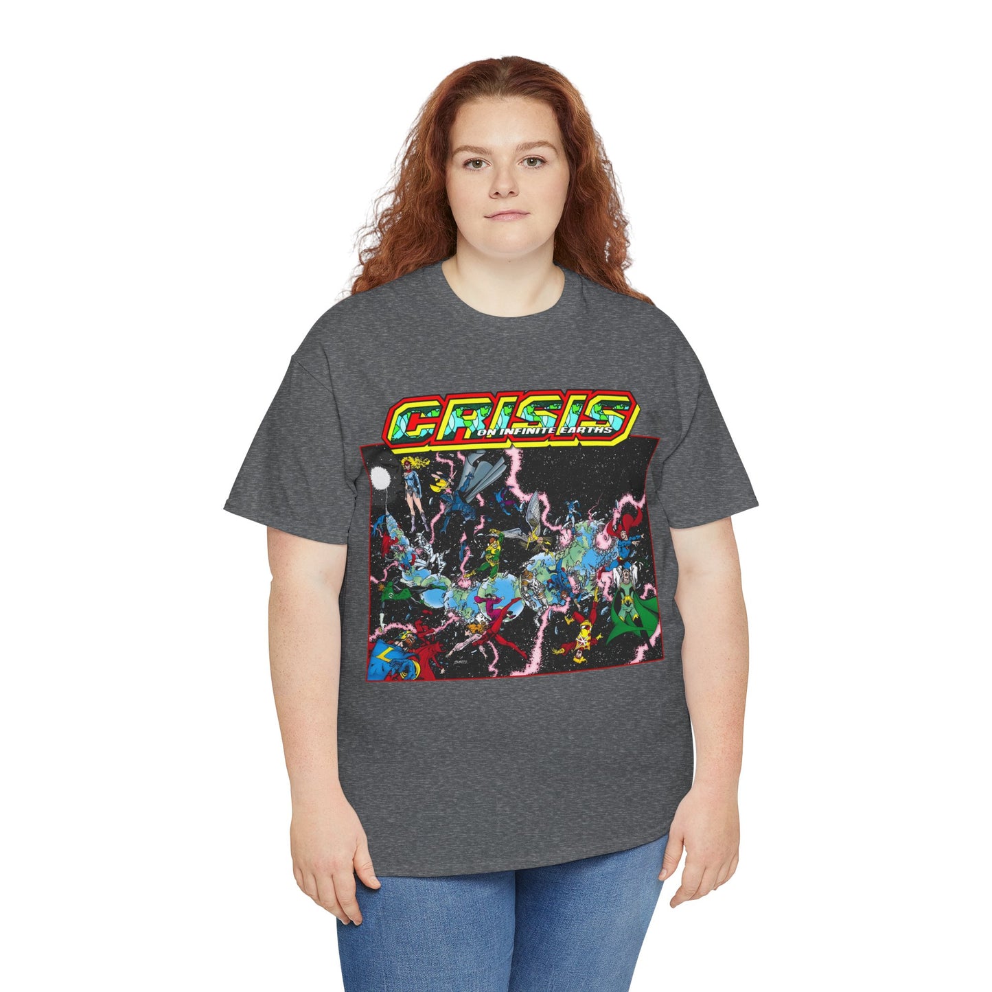 Crisis on Infinite Earths T-Shirt - George Perez Art - #1 Cover, First Issue - Harbinger, Pariah, Obsidian, Firestorm - DC Comics