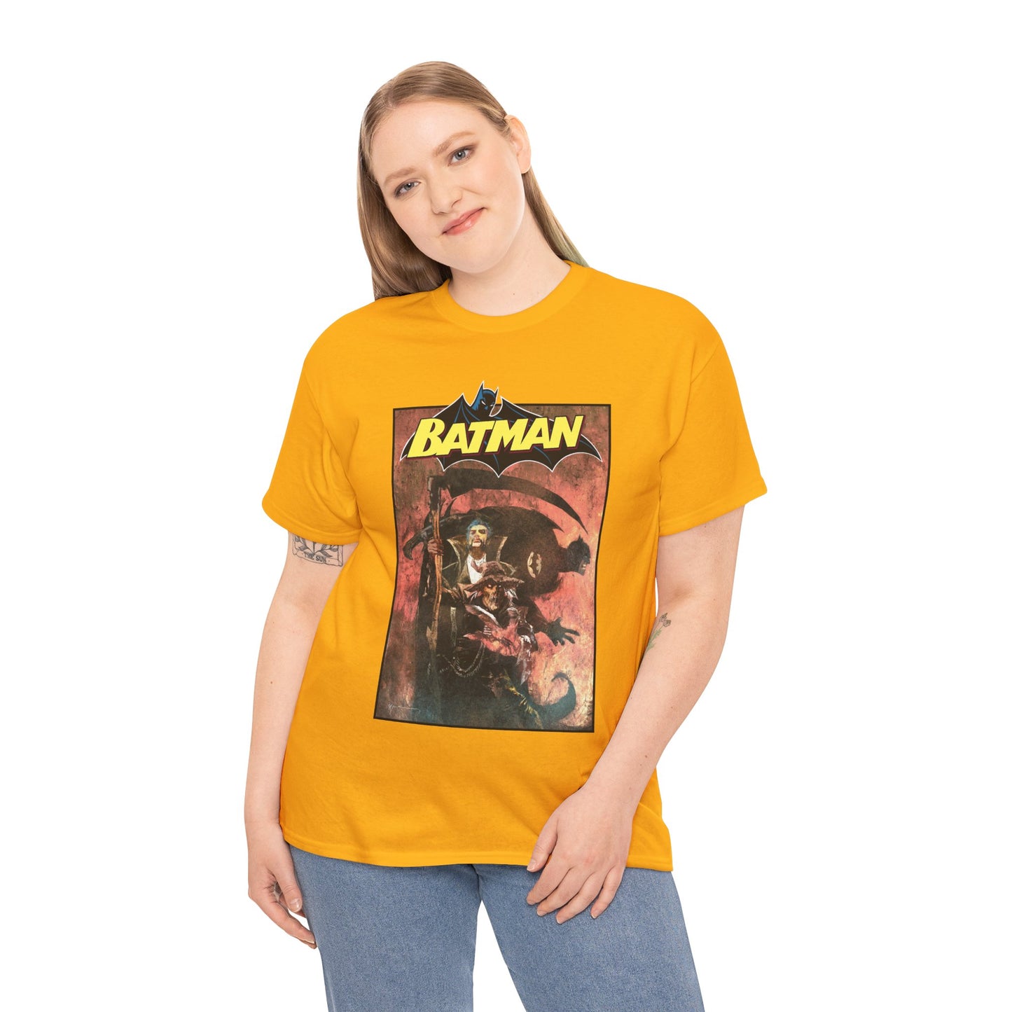Batman T-Shirt - Bill Sienkiewicz Art - With Scarecrow & Ra's Al Ghul - DC Comics