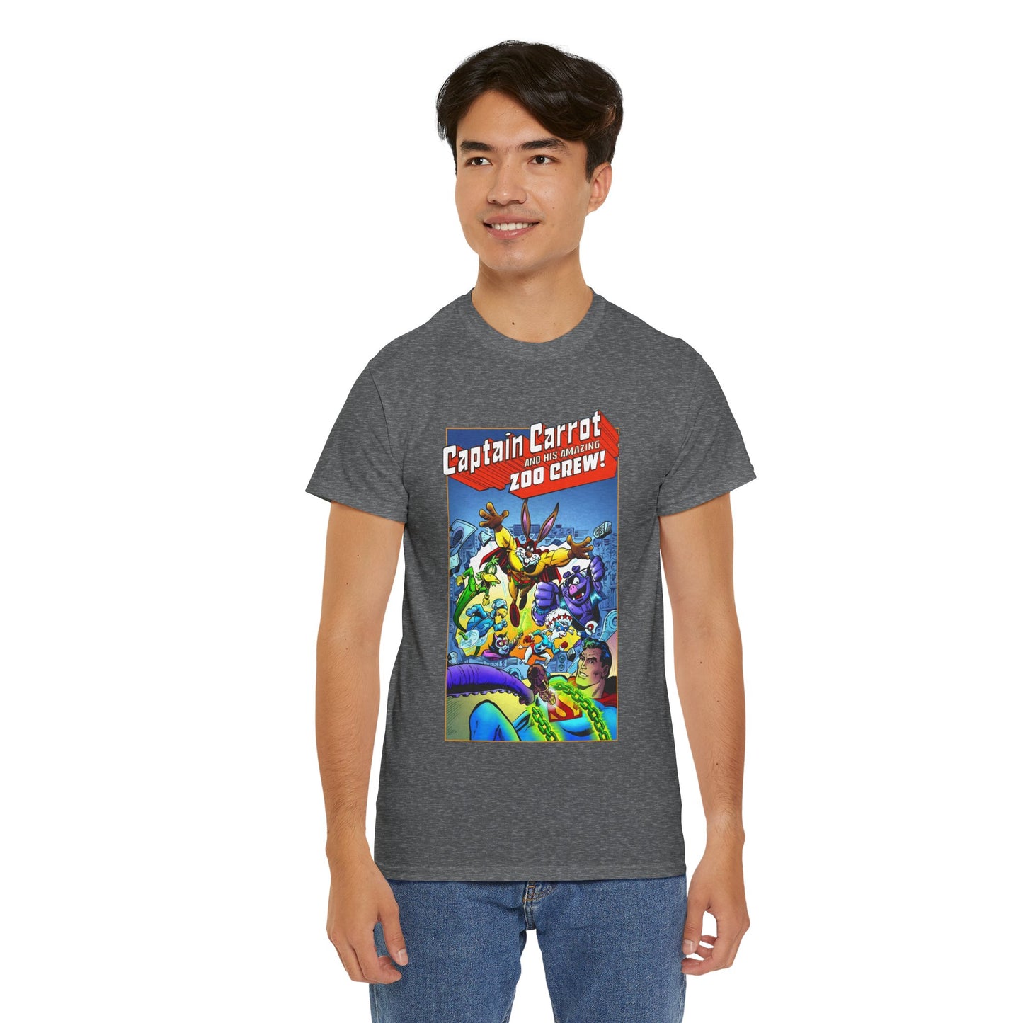 Captain Carrot & Zoo Crew T-Shirt - DC Comics Bronze Age Funny Animals, Superman Guest Star - 1980s