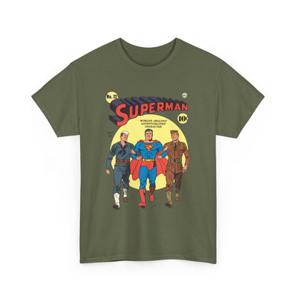 Superman T-Shirt - #12 Cover Art - Golden Age Classic - WWII Support - Iconic Image - DC Comics