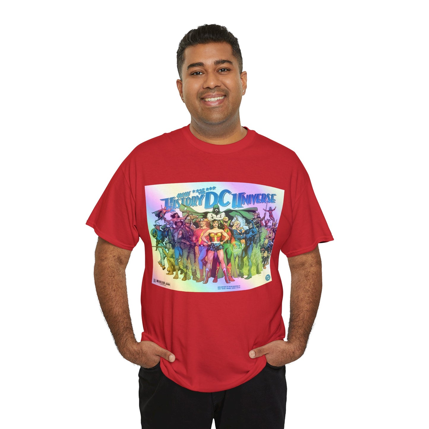 New History of the DC Universe T-Shirt - Wonder Woman, Wildcat, Black Canary, Sgt. Rock, Etrigan, Spectre, Jonah Hex - DC Comics