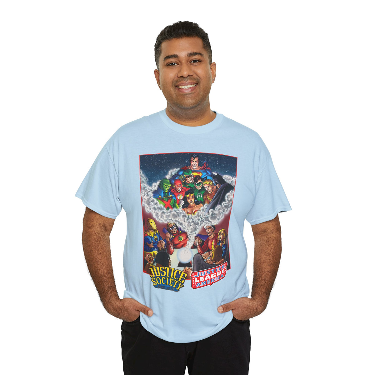 Justice Society & Justice League T-Shirt - George Perez Art - Golden & Silver Age - DC Comics
