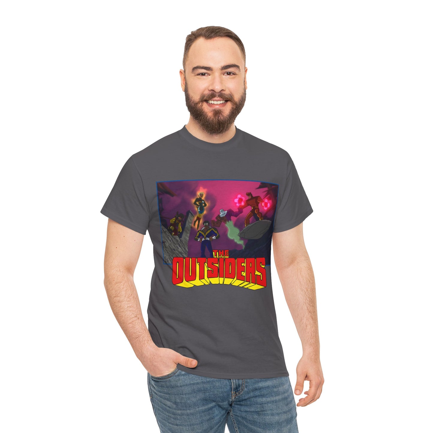 Outsiders T-Shirt - Batman: Brave & Bold Series - Halo, Geo-Force, Black Lightning, Katana, Metamorpho - DC Comics