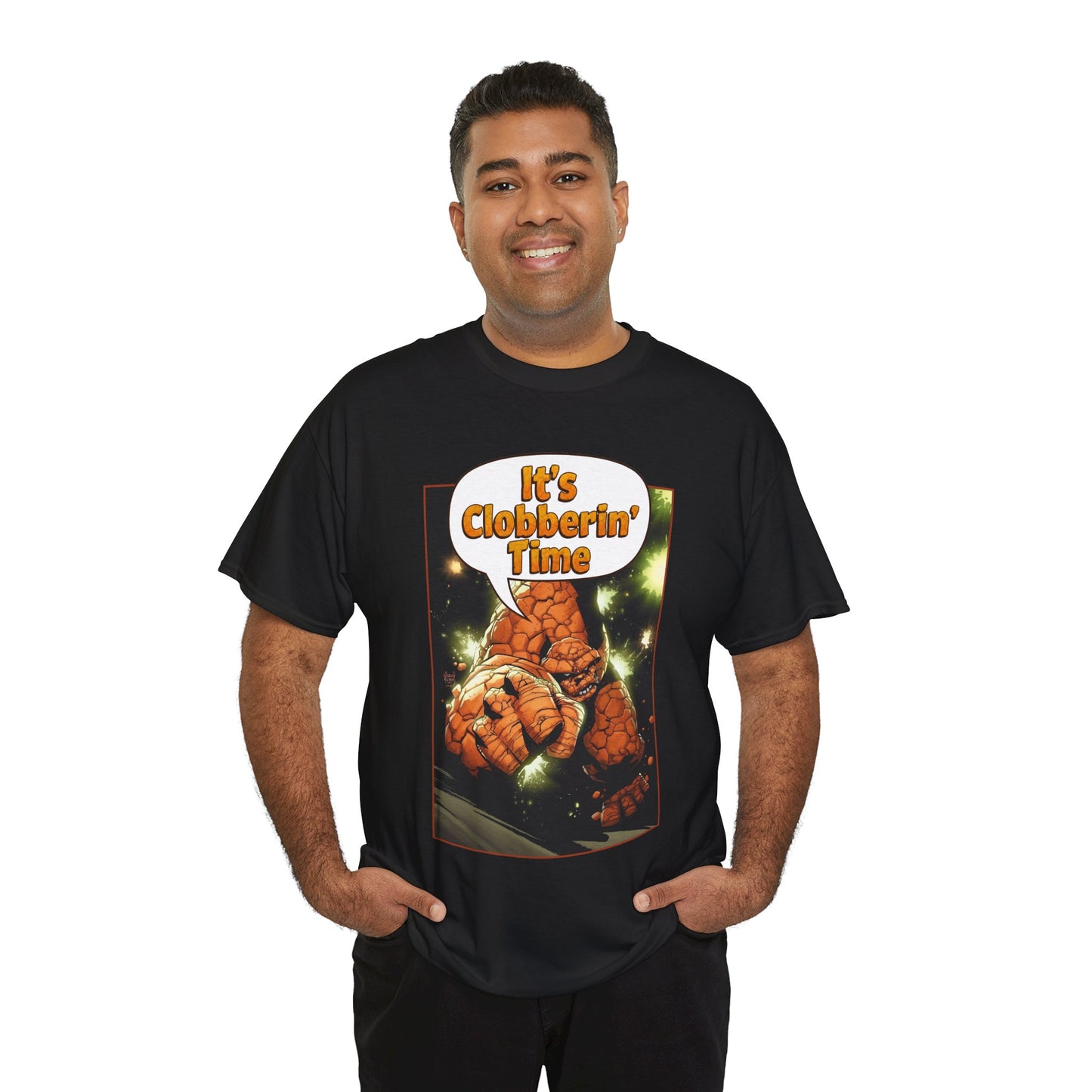 The Thing Shirt - Adam Kubert Art - It's Clobberin' Time - Fantastic Four Member - Marvel Comics