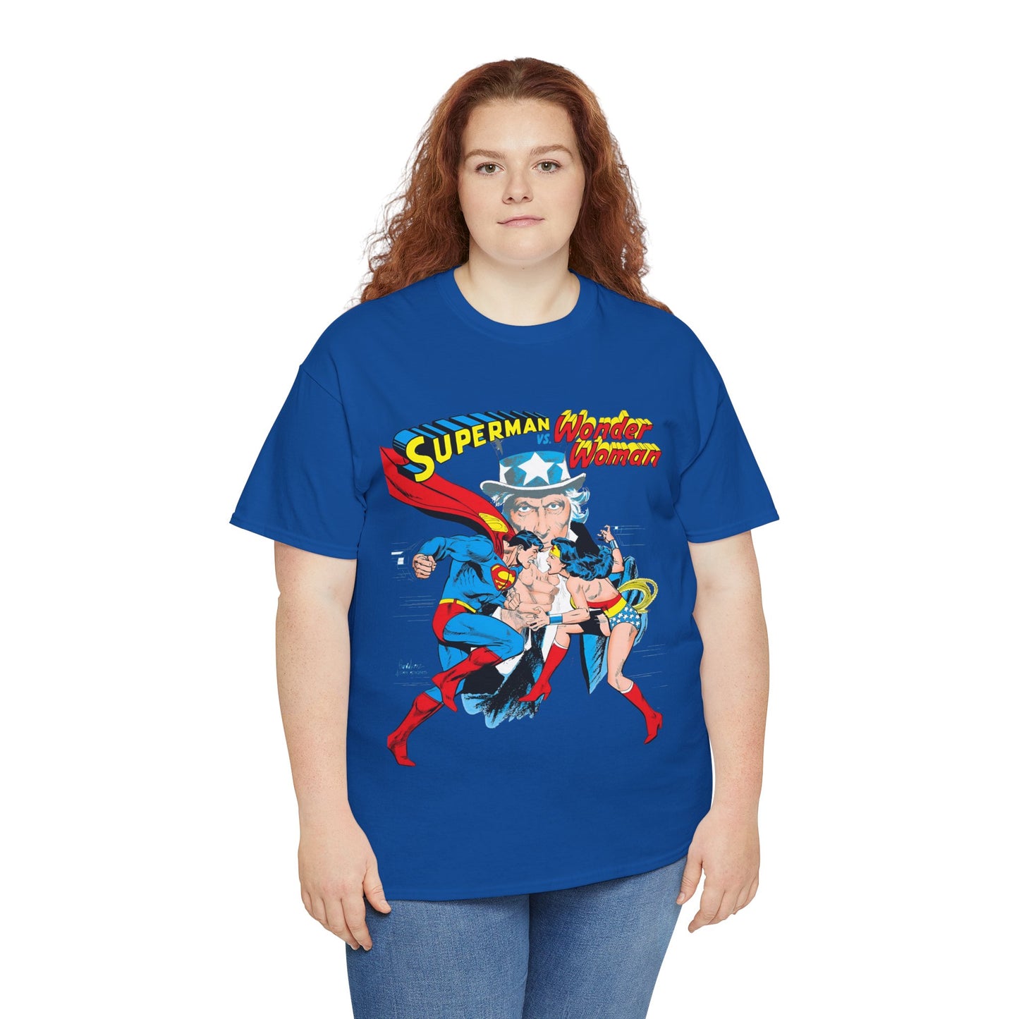 Superman Vs Wonder Woman T-Shirt - José Luis García-López Art - Popular 1970s Tabloid Story - DC Comics