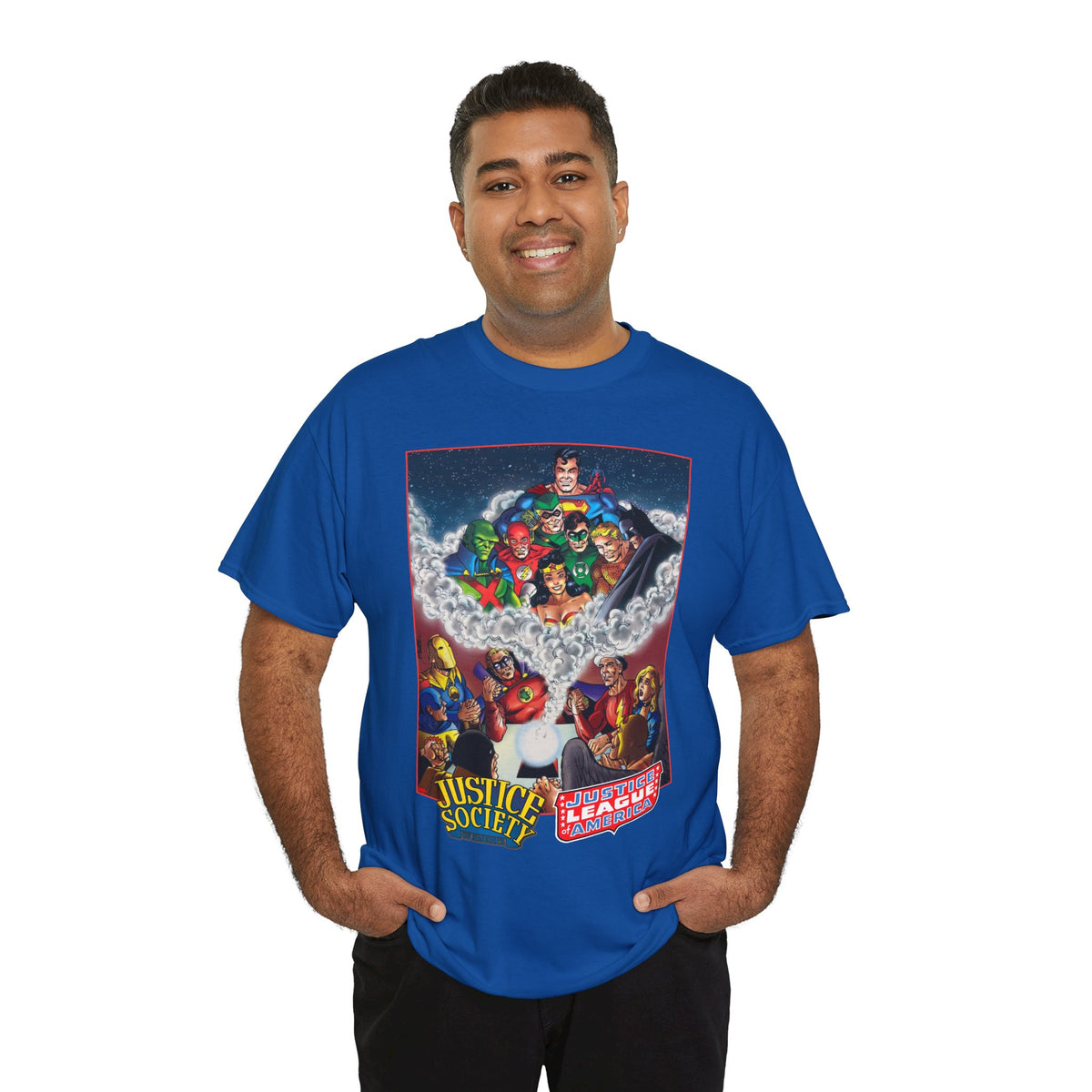 Justice Society & Justice League T-Shirt - George Perez Art - Golden & Silver Age - DC Comics