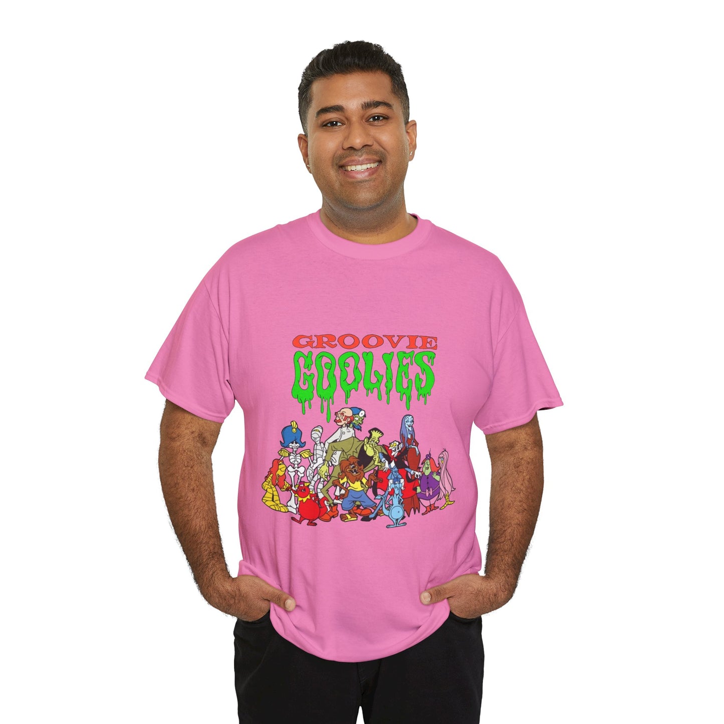 Groovie Goolies T-Shirt - The Monster Trio (Drac, Frankie, Wolfie) - Hagatha, Bella La Ghostly, Boneapart, Mummy - Horrible Hall on Horrible Drive - Filmation Cartoon
