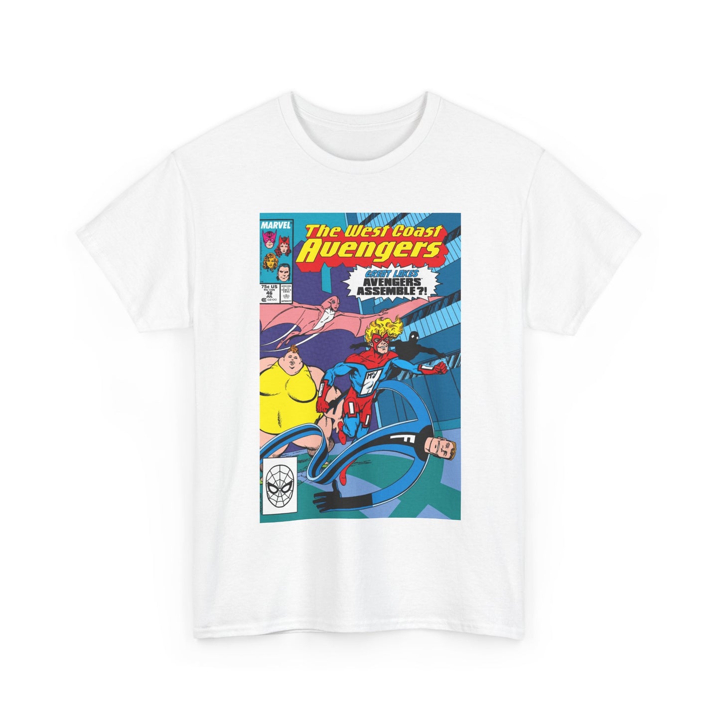 West Coast Avengers #46 T-Shirt - John Byrne Art - Great Lakes Avengers Appearance - Marvel Comics