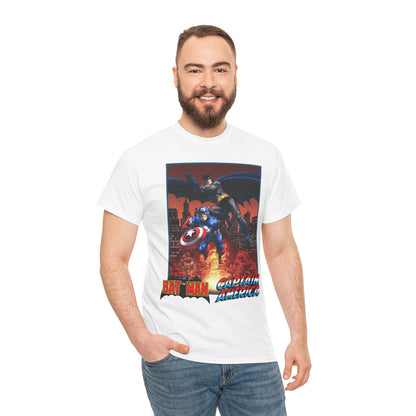 Batman & Captain America T-Shirt - John Byrne Art - Joker & Red Skull - Marvel & DC Comics Crossover Art