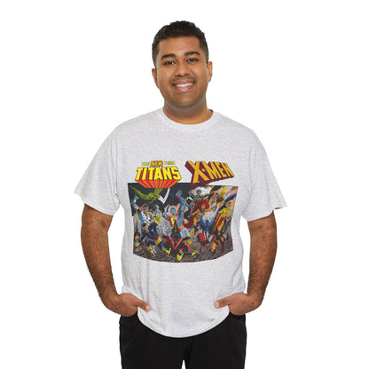 Uncanny X-Men Vs New Teen Titans T-Shirt - Amazing John Byrne Art - DC Comics, Marvel Comics Crossover - Wolverine, Starfire, Cyclops, Storm, Raven, Wonder Girl