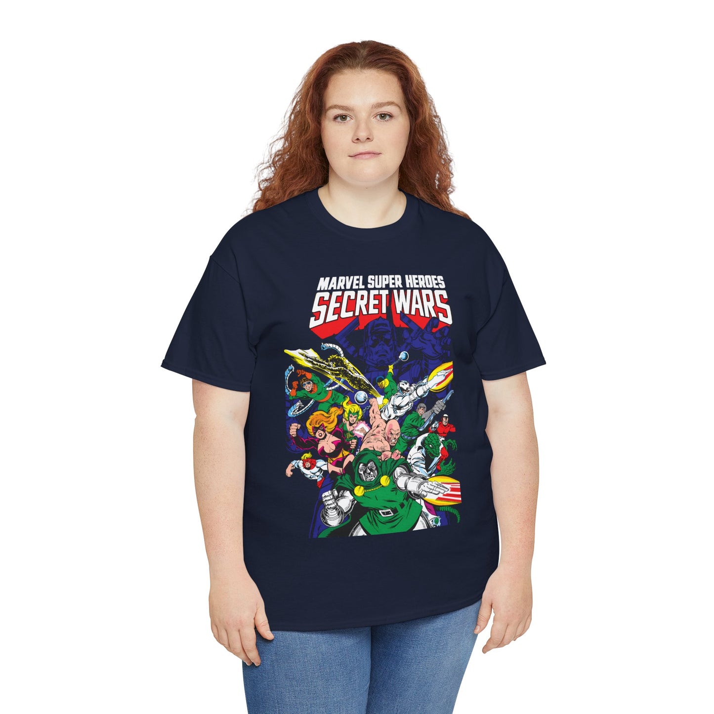 Marvel Super-Heroes Secret Wars T-Shirt - The Bad Guys - Dr Doom, Galactus, Doctor Octopus, Titania, Absorbing Man, Enchantress - Marvel Comics Series