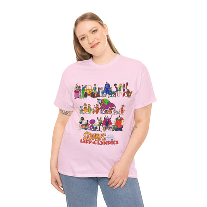 Scooby's All-Star Laff-A-Lympics T-Shirt - Hanna-Barbera Cartoon - Speed Buggy, Yogi Bear, Grape Ape, Scooby Dum, Shaggy, Wally Gator