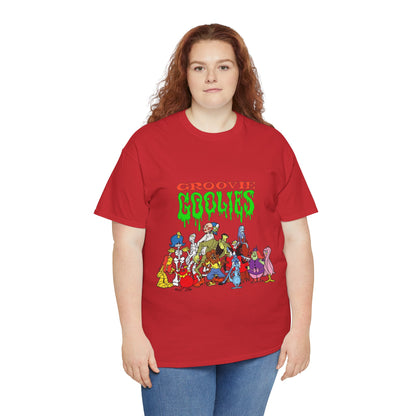 Groovie Goolies T-Shirt - The Monster Trio (Drac, Frankie, Wolfie) - Hagatha, Bella La Ghostly, Boneapart, Mummy - Horrible Hall on Horrible Drive - Filmation Cartoon