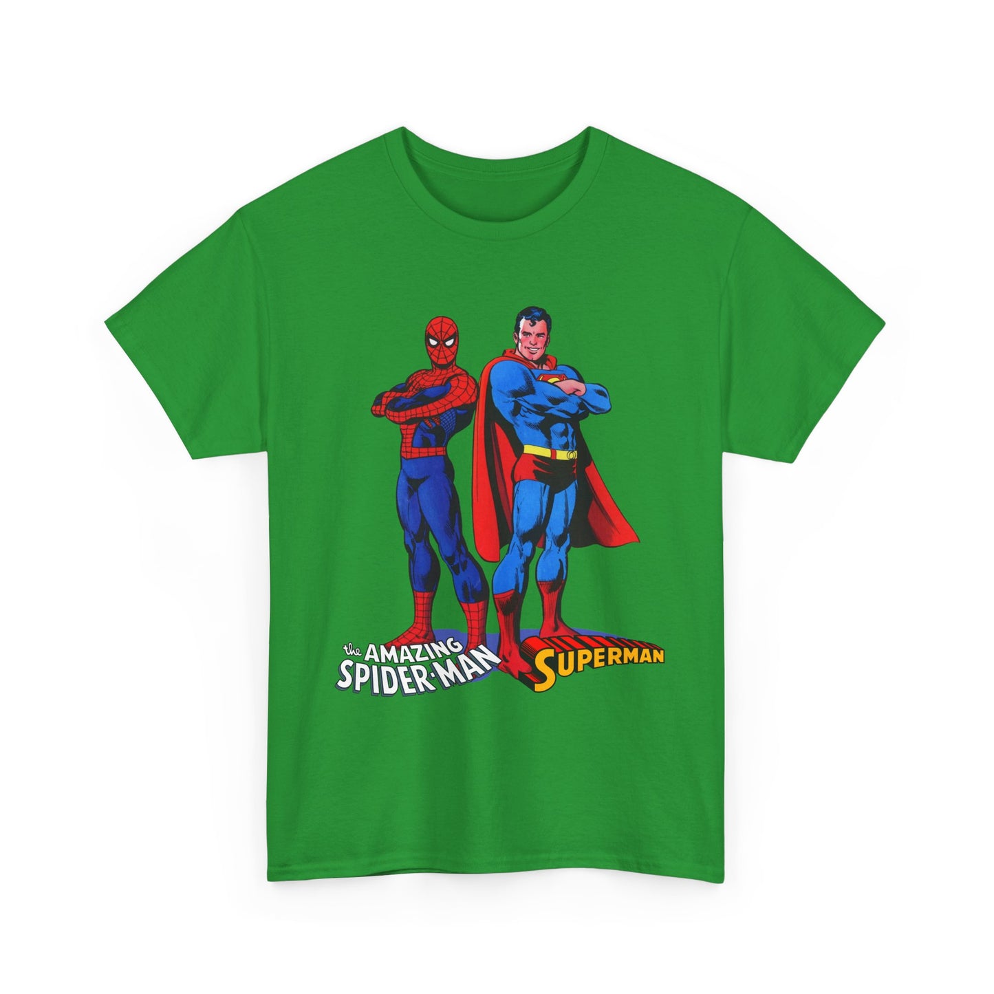 Amazing Spider-Man & Superman T-Shirt - Classic 1970s Marvel/DC Comics Crossover - Peter Parker & Clark Kent