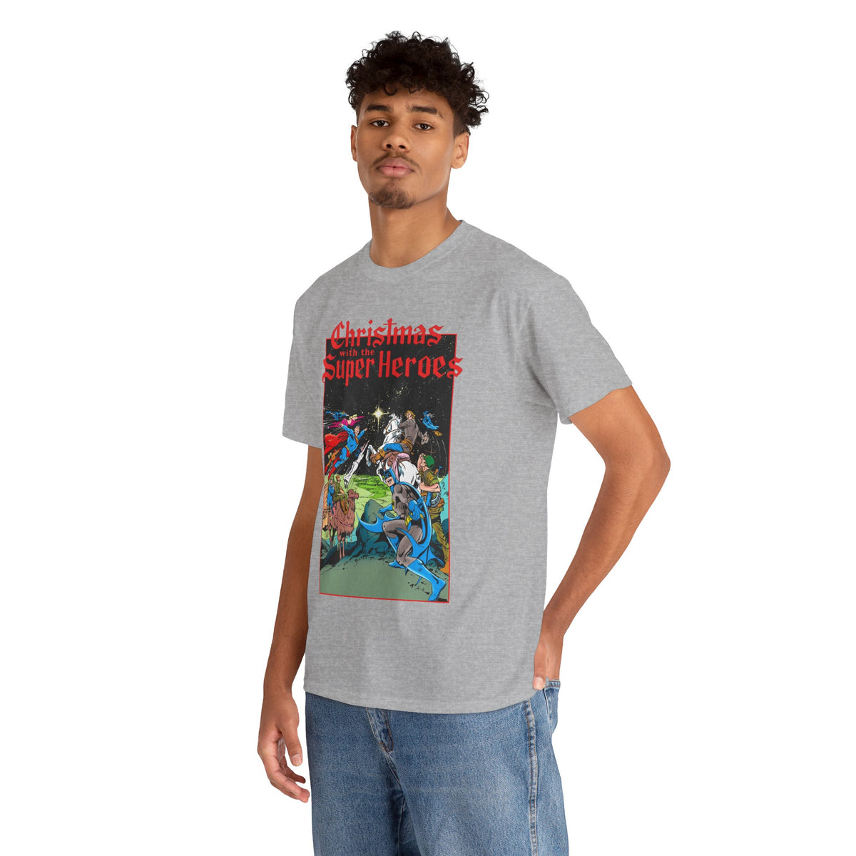 Christmas With the DC Super-Heroes T-Shirt - José Luis García-López Art - Superman, Batman, Jonah Hex, Legion of Super-Heroes - DC Comics