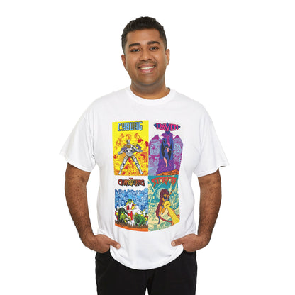 Tales of the New Teen Titans T-Shirt - George Perez Art - Cyborg, Raven, Changeling, Starfire - 1980s Mini-Series Showcasing Their Origins - DC Comics