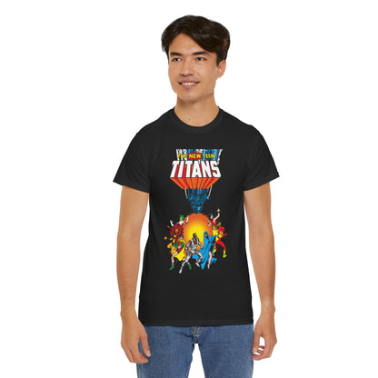 New Teen Titans T-Shirt - George Perez Art - Robin, Wonder Girl, Cyborg, Raven, Starfire, Kid Flash - #10 Cover Art - DC Comics