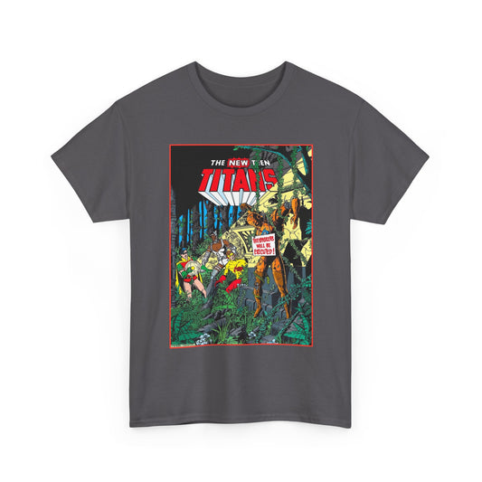 New Teen Titans T-Shirt - George Perez Art - Robin, Cyborg, Kid Flash, Robotman - DC Comics